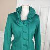 INC INTERNATIONAL CONCEPTS Green Rayon Nylon Spandex Ruffle Blazer Size M