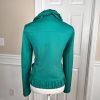 INC INTERNATIONAL CONCEPTS Green Rayon Nylon Spandex Ruffle Blazer Size M