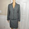 Biacci Women Polyester Skirt Suit Size 6 Gray Lined Peak Collar 2PC Career