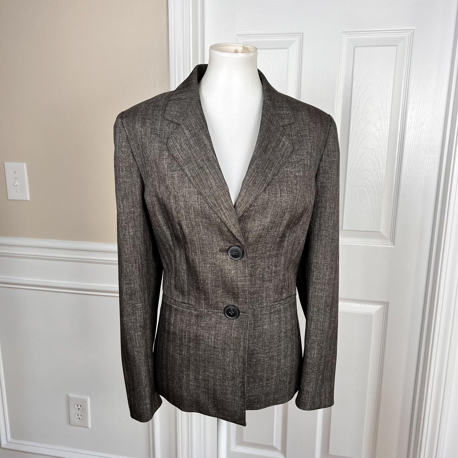 SUIT STUDIO 1PC Brown Metallic Polyester Lined Single Breasted Blazer Size 12
