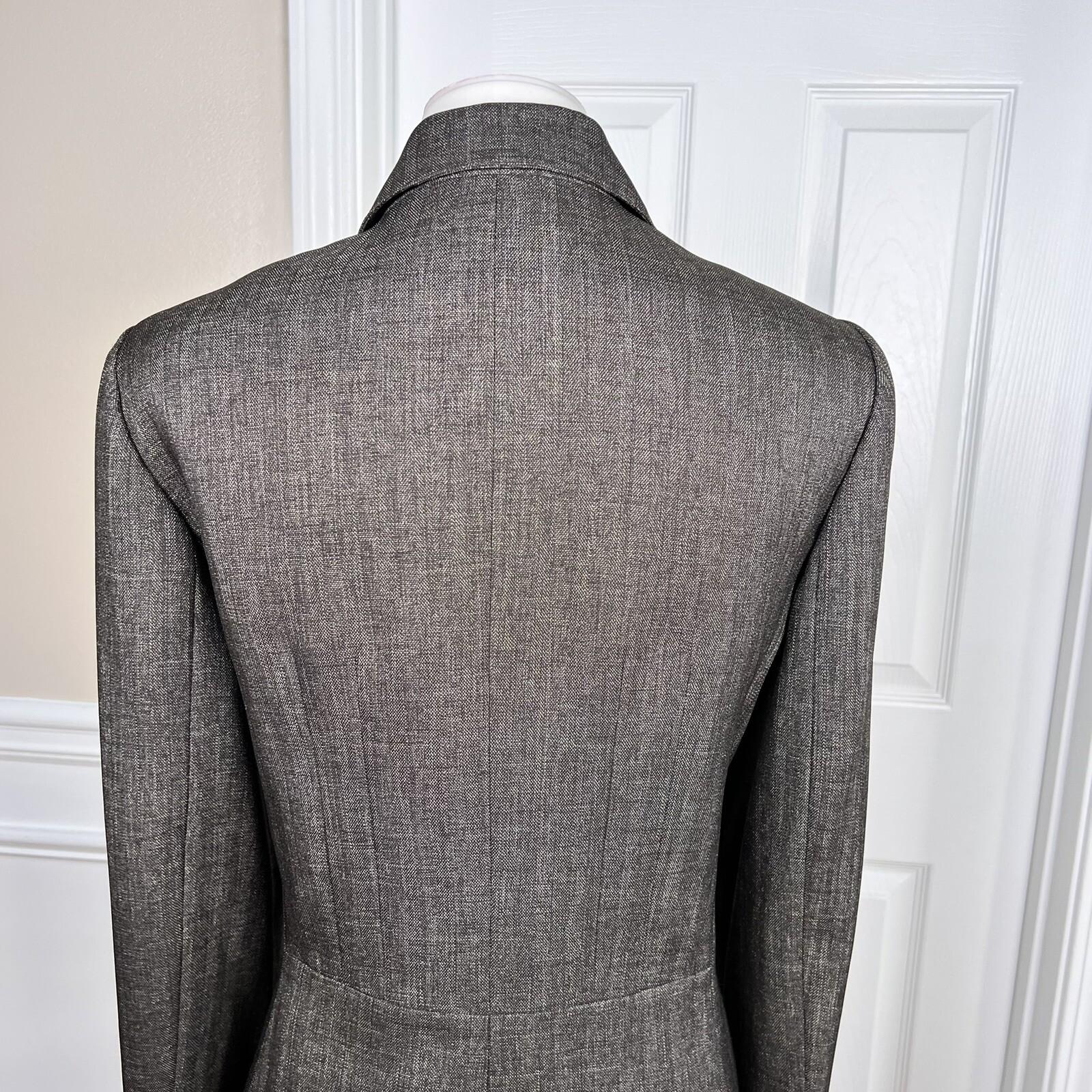 SUIT STUDIO 1PC Brown Metallic Polyester Lined Single Breasted Blazer Size 12