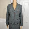 Biacci Women Polyester Skirt Suit Size 6 Gray Lined Peak Collar 2PC Career