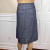 KASPER 2PC Blue Denim Like Linen Open Front Belted Career Skirt Suit Size 2P