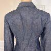 KASPER 2PC Blue Denim Like Linen Open Front Belted Career Skirt Suit Size 2P