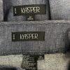 KASPER 2PC Blue Denim Like Linen Open Front Belted Career Skirt Suit Size 2P