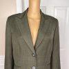 Evan Picone Pant Suit Size 12 Polyester Green Lined Peak Collar Pockets 2PC