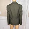 Evan Picone Pant Suit Size 12 Polyester Green Lined Peak Collar Pockets 2PC