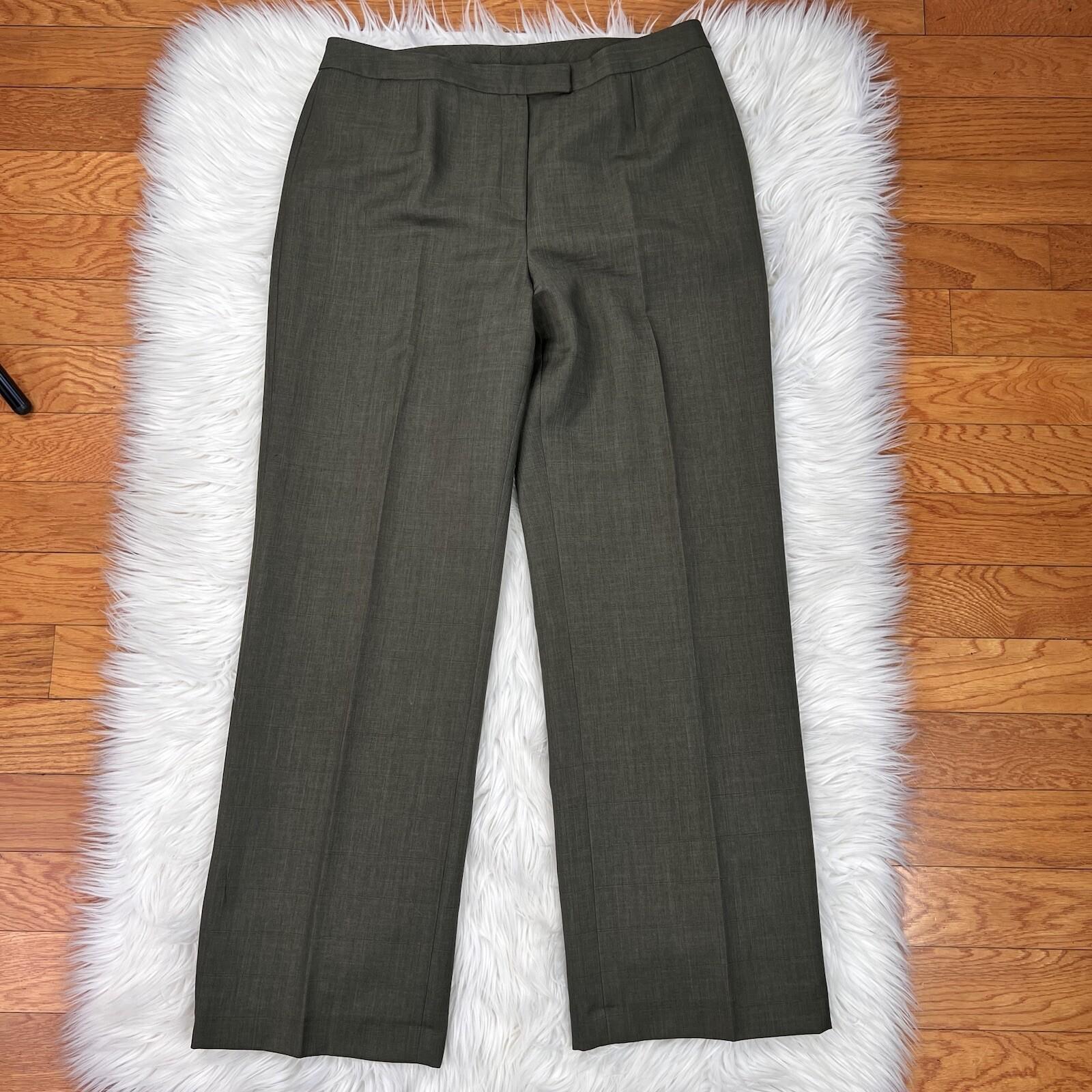 Evan Picone Pant Suit Size 12 Polyester Green Lined Peak Collar Pockets 2PC