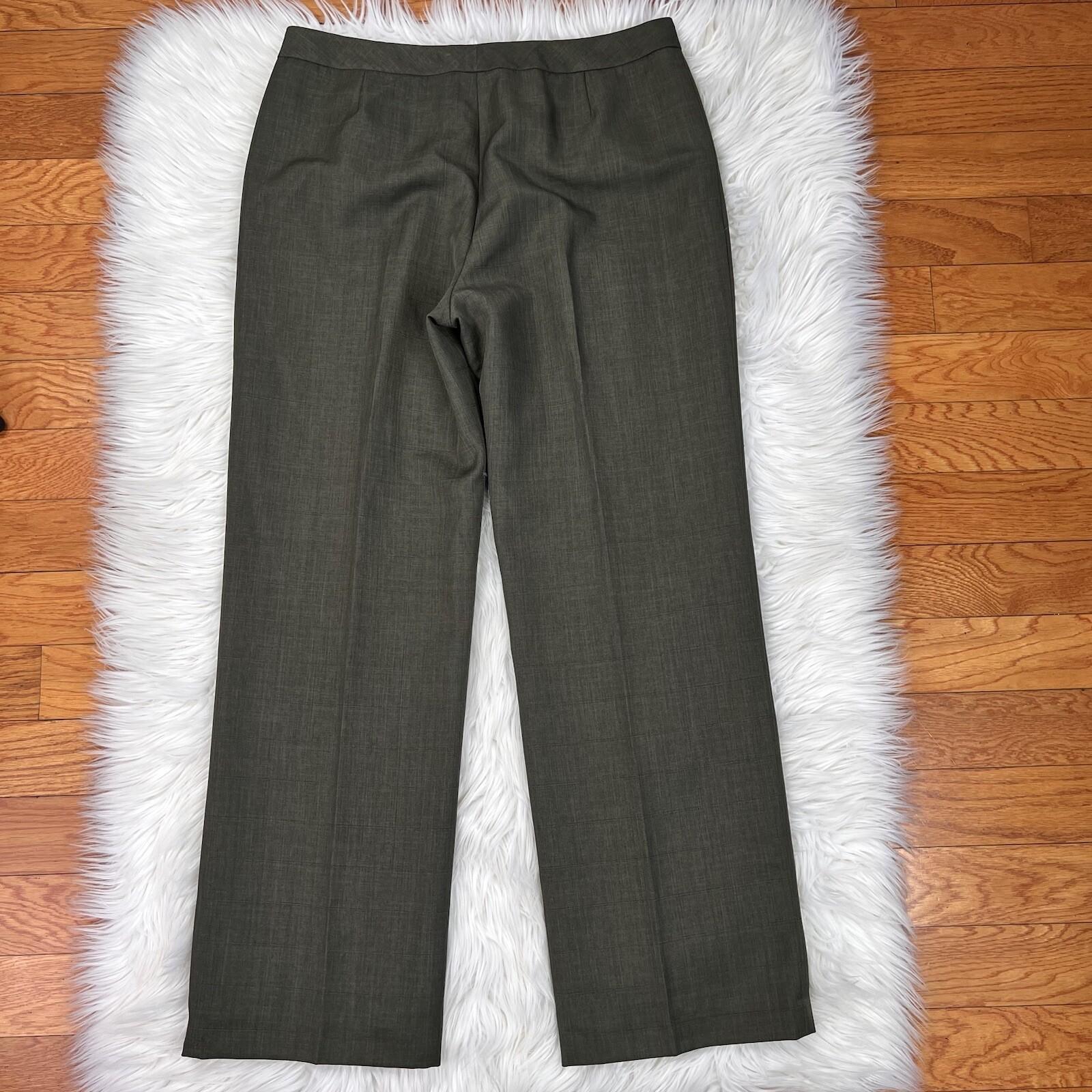 Evan Picone Pant Suit Size 12 Polyester Green Lined Peak Collar Pockets 2PC