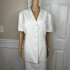 Le Suit Viscose Blend Skirt Suit 18 Embroidered Beaded Short Sleeves 2PC New