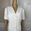 Le Suit Viscose Blend Skirt Suit 18 Embroidered Beaded Short Sleeves 2PC New