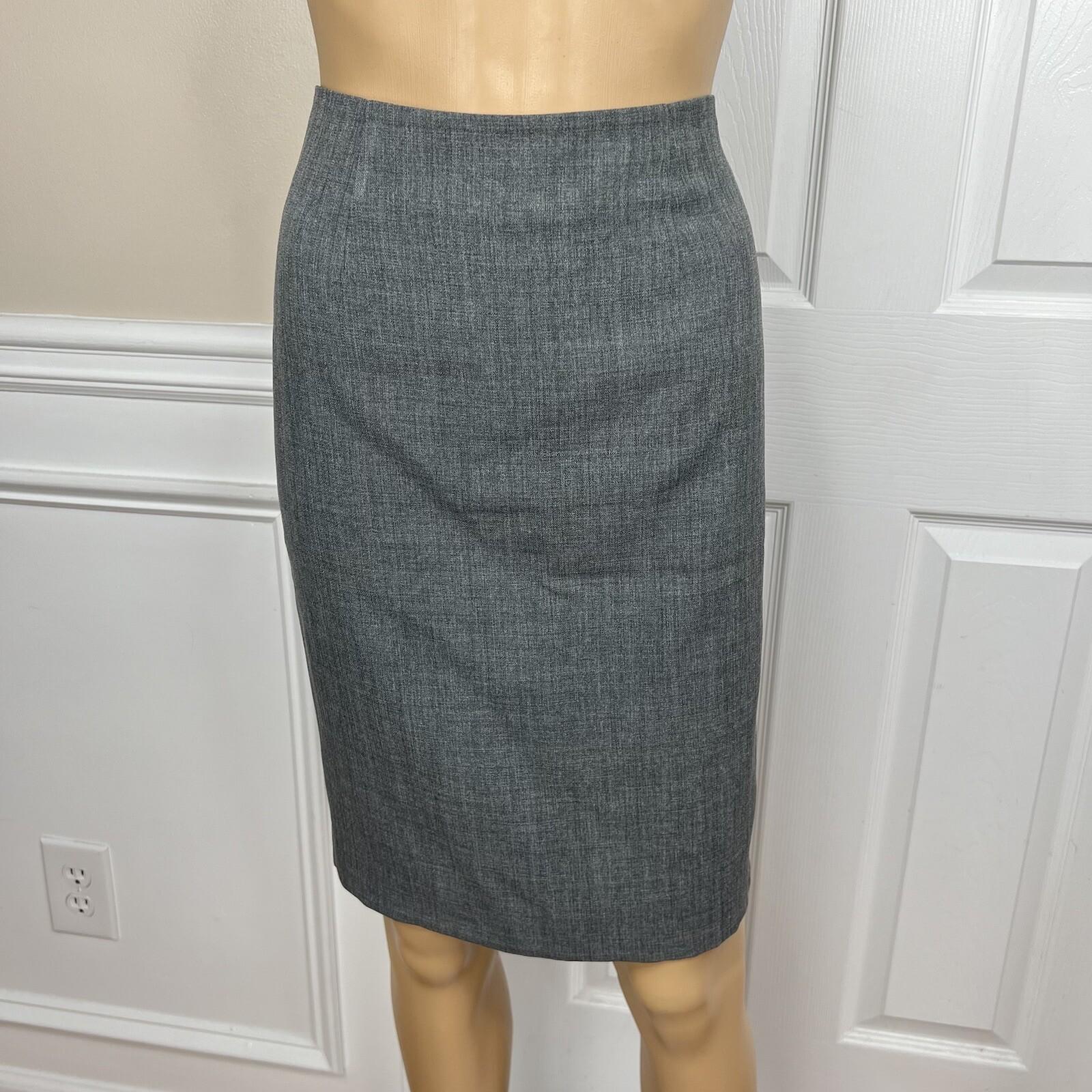 Biacci Women Polyester Skirt Suit Size 6 Gray Lined Peak Collar 2PC Career