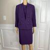 10-7947.jpg Le Suit Polyester Spandex Dress Suit 10P Purple Stand Up Collar Cocktail 2PC