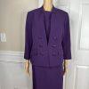 10-7948.jpg Le Suit Polyester Spandex Dress Suit 10P Purple Stand Up Collar Cocktail 2PC