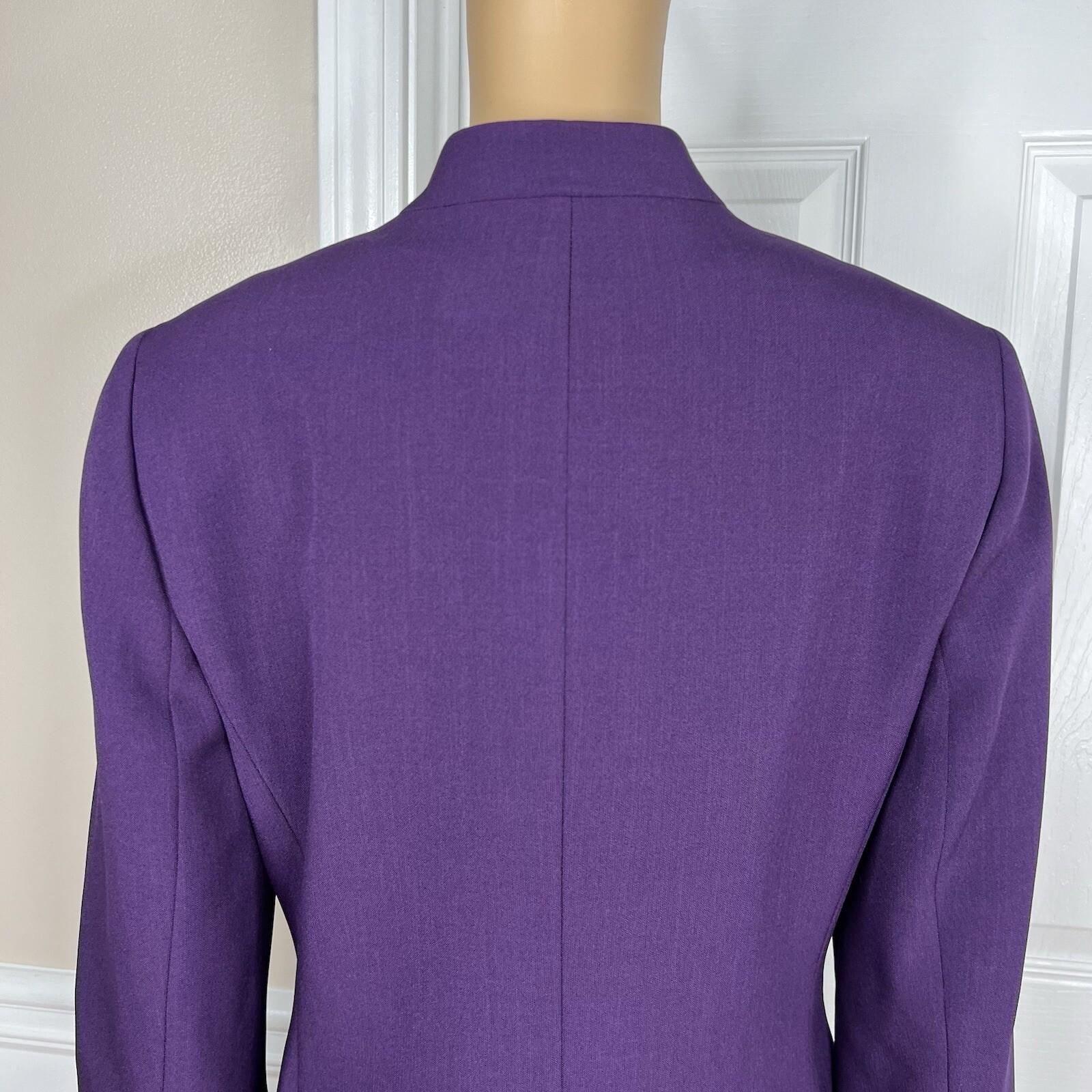 10-7957.jpg Le Suit Polyester Spandex Dress Suit 10P Purple Stand Up Collar Cocktail 2PC