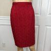Albert Nipon Vtg Wool Acetate Blend Red Skirt Suit Size 6 Lined Collarless Women