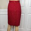 Albert Nipon Vtg Wool Acetate Blend Red Skirt Suit Size 6 Lined Collarless Women