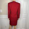 Albert Nipon Vtg Wool Acetate Blend Red Skirt Suit Size 6 Lined Collarless Women