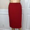 Kasper Polyester Skirt Suit Size 8P Red Lined Open Front Cocktail Career 2PC