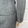 Biacci Women Polyester Skirt Suit Size 6 Gray Lined Peak Collar 2PC Career