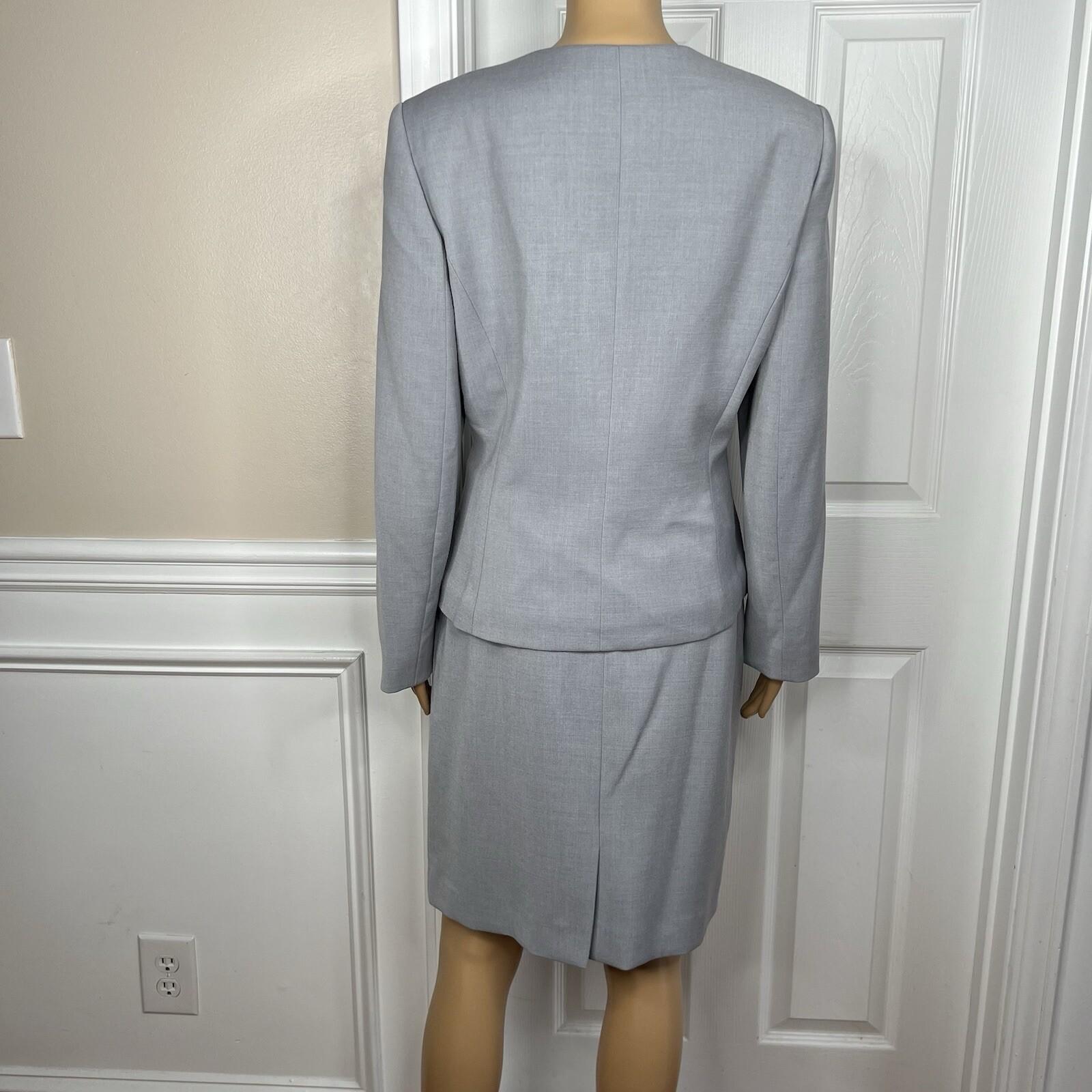 Tahari ASL Polyester Rayon Stretch Skirt 10P Suit 10 Lined Zip Up Collarless New