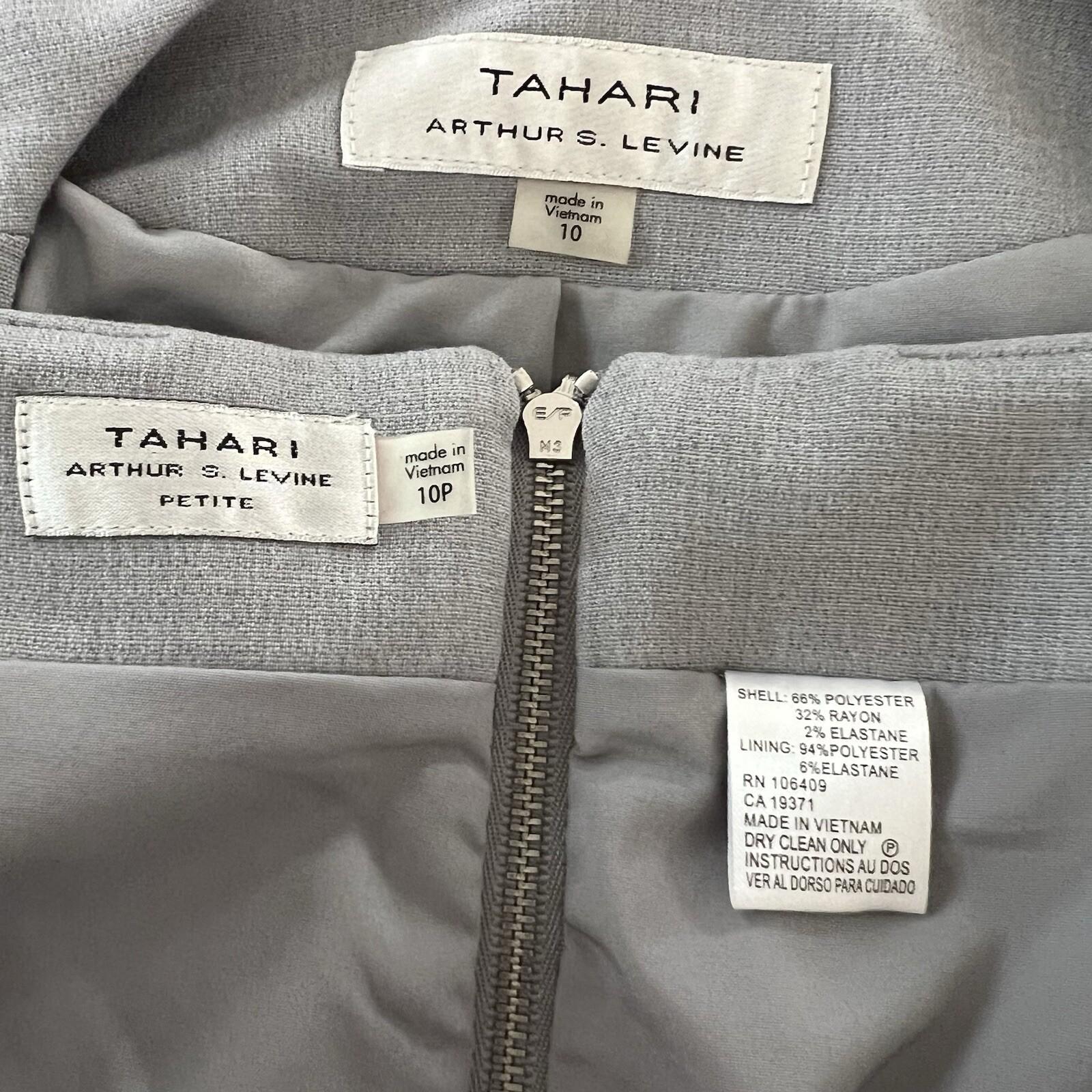 Tahari ASL Polyester Rayon Stretch Skirt 10P Suit 10 Lined Zip Up Collarless New