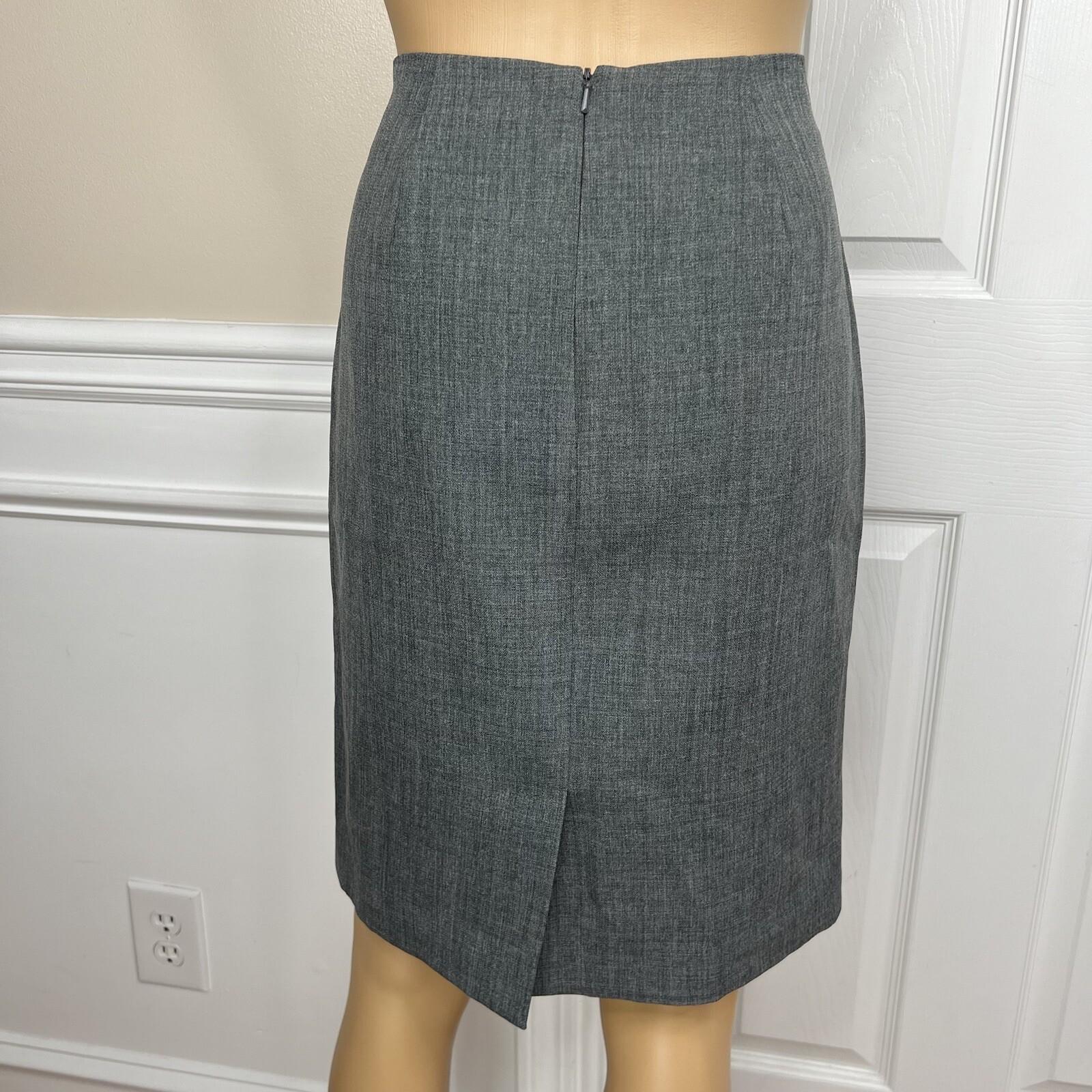 Biacci Women Polyester Skirt Suit Size 6 Gray Lined Peak Collar 2PC Career