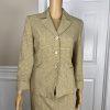 Le Suit Polyester Rayon Skirt Suit Size 6P Multicolor Striped Pockets Lined 2PC