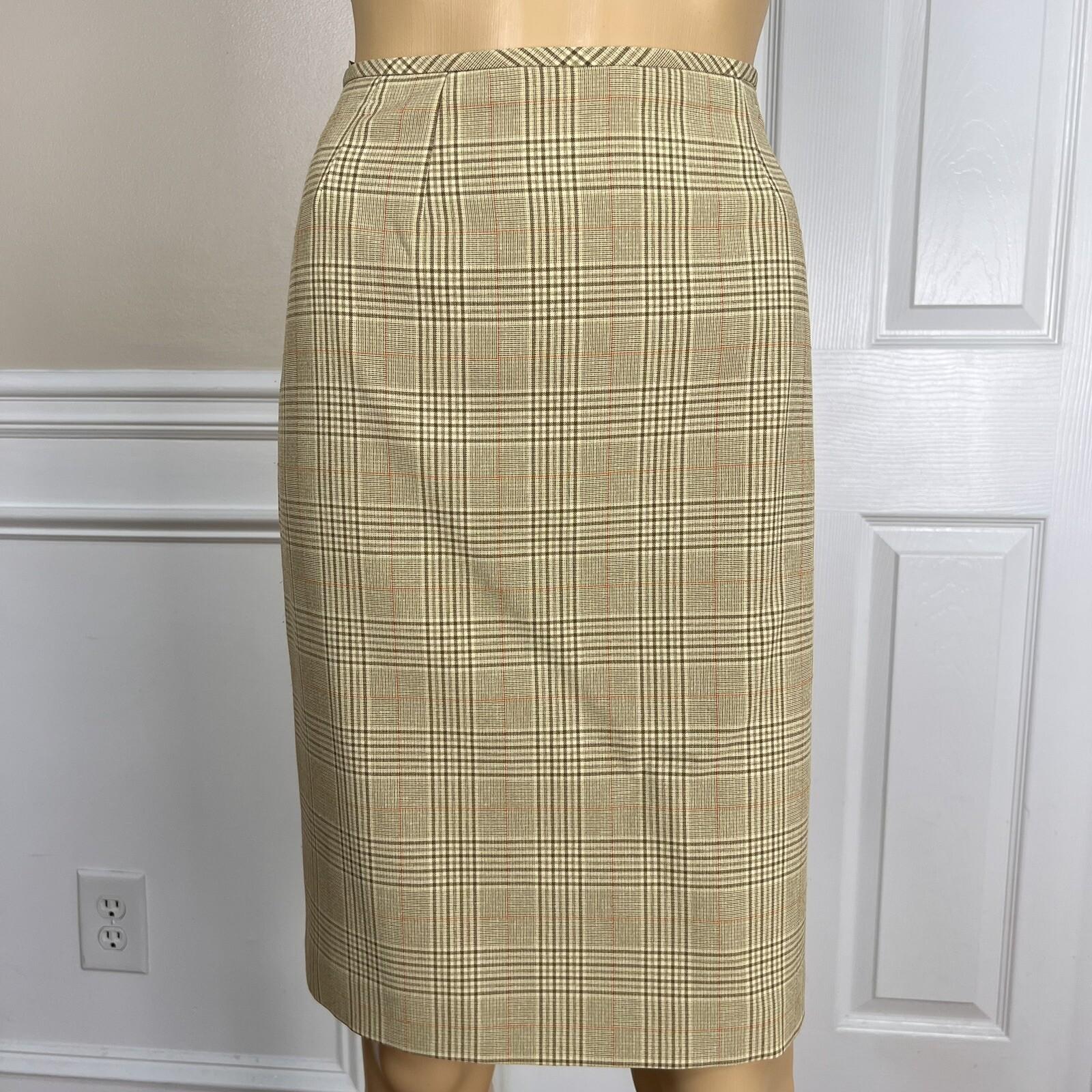 Le Suit Polyester Rayon Skirt Suit Size 6P Multicolor Striped Pockets Lined 2PC