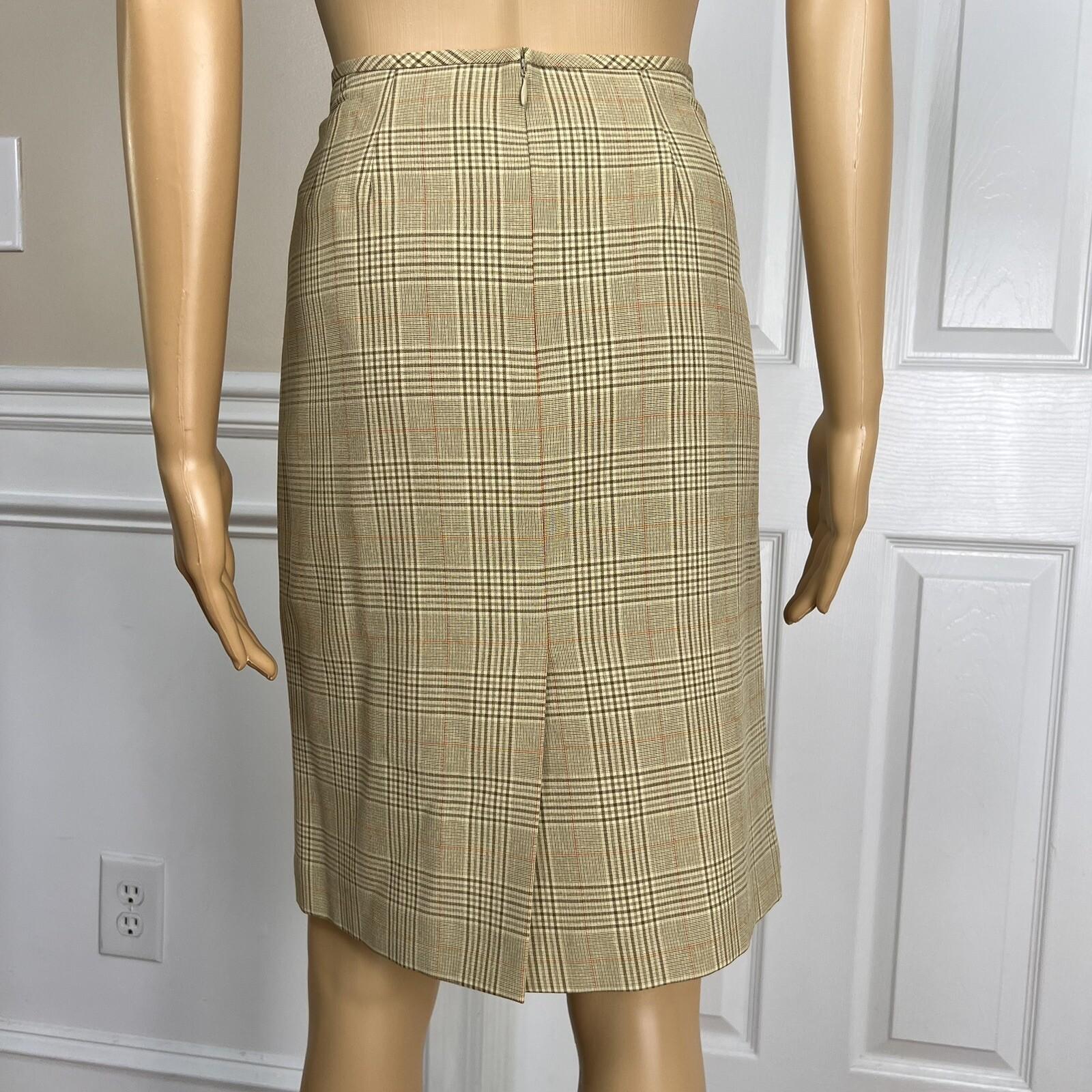 Le Suit Polyester Rayon Skirt Suit Size 6P Multicolor Striped Pockets Lined 2PC