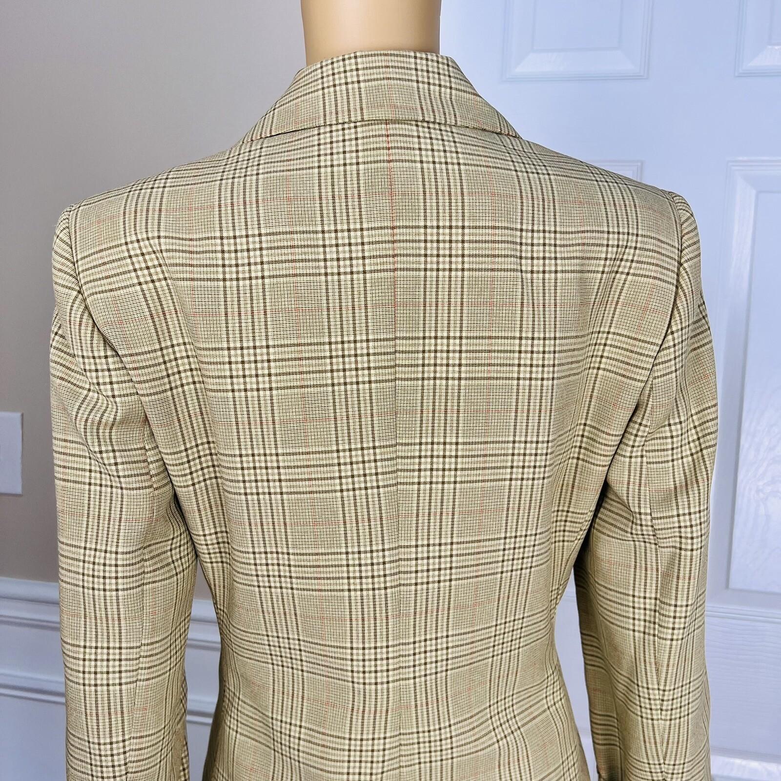 Le Suit Polyester Rayon Skirt Suit Size 6P Multicolor Striped Pockets Lined 2PC