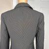 NINE WEST 2PC Black Striped Polyester Blend Ruffle Stretch Pant Suit Size 8