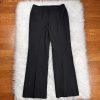 NINE WEST 2PC Black Striped Polyester Blend Ruffle Stretch Pant Suit Size 8