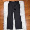 NINE WEST 2PC Black Striped Polyester Blend Ruffle Stretch Pant Suit Size 8