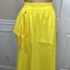 New York & Company Maxi Skirt L Buttercup Side Slit Taffeta Bow High Rise New
