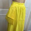 New York & Company Maxi Skirt L Buttercup Side Slit Taffeta Bow High Rise New