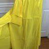 New York & Company Maxi Skirt L Buttercup Side Slit Taffeta Bow High Rise New