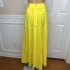New York & Company Maxi Skirt L Buttercup Side Slit Taffeta Bow High Rise New