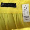 New York & Company Maxi Skirt L Buttercup Side Slit Taffeta Bow High Rise New