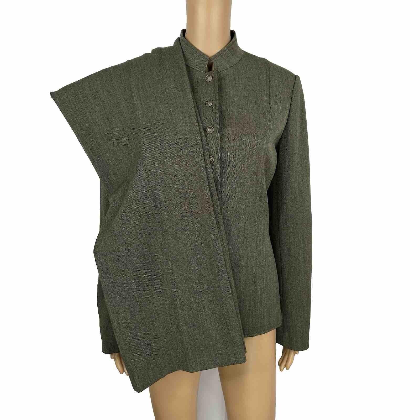 John Meyer Polyester Rayon Stretch Pant Suit Size 10 Green Pleated Pockets 2PC