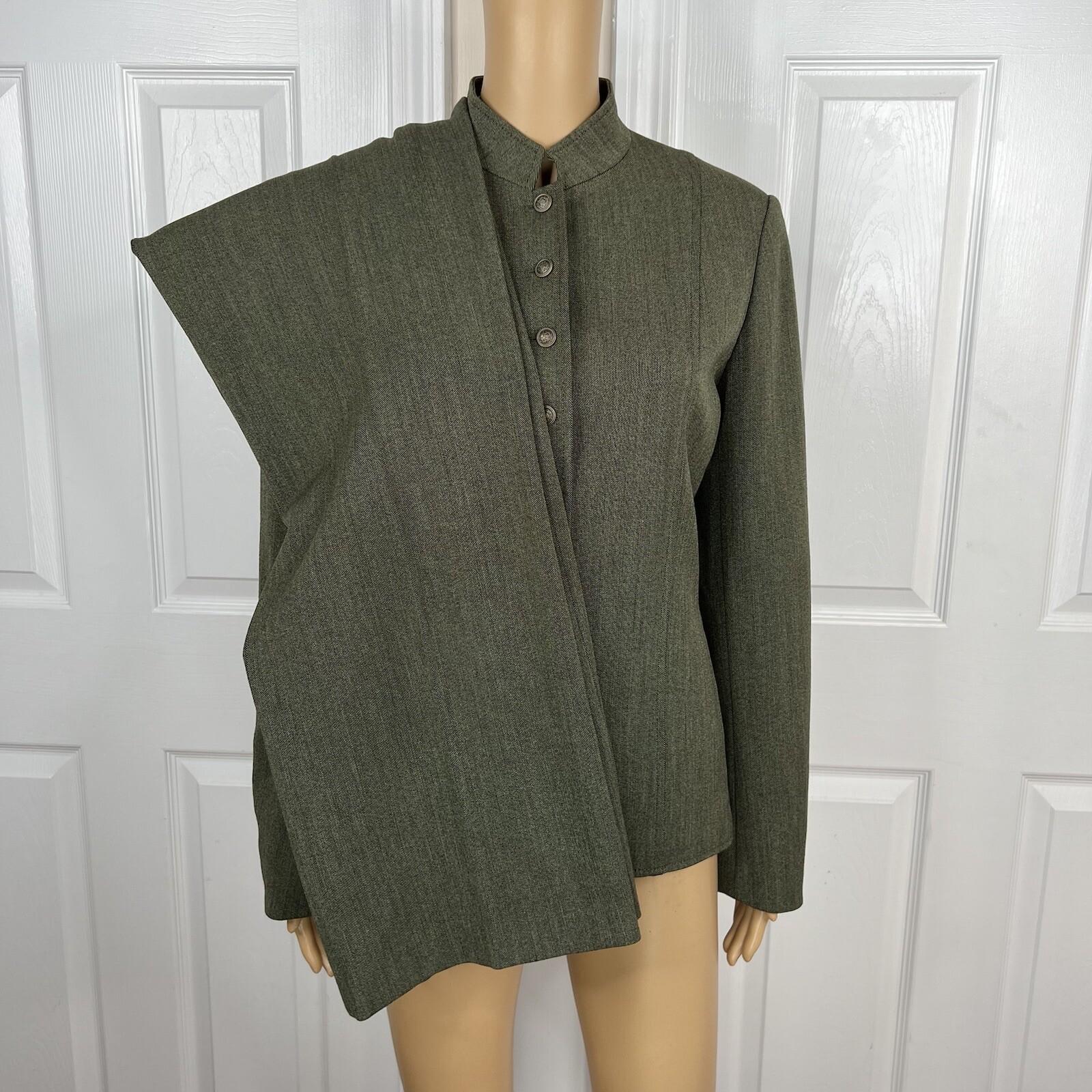 John Meyer Polyester Rayon Stretch Pant Suit Size 10 Green Pleated Pockets 2PC