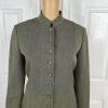 John Meyer Polyester Rayon Stretch Pant Suit Size 10 Green Pleated Pockets 2PC