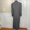 Liz Claiborne Polyester Skirt Suit Size 8 Gray Wrap Notch Collar Pockects 2PC