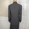 Liz Claiborne Polyester Skirt Suit Size 8 Gray Wrap Notch Collar Pockects 2PC