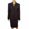 Larry Levine Polyester Rayon Stretch Suit Skirt Size 8 Chocolate Lined New 2PC