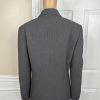 Liz Claiborne Polyester Skirt Suit Size 8 Gray Wrap Notch Collar Pockects 2PC