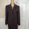 Larry Levine Polyester Rayon Stretch Suit Skirt Size 8 Chocolate Lined New 2PC