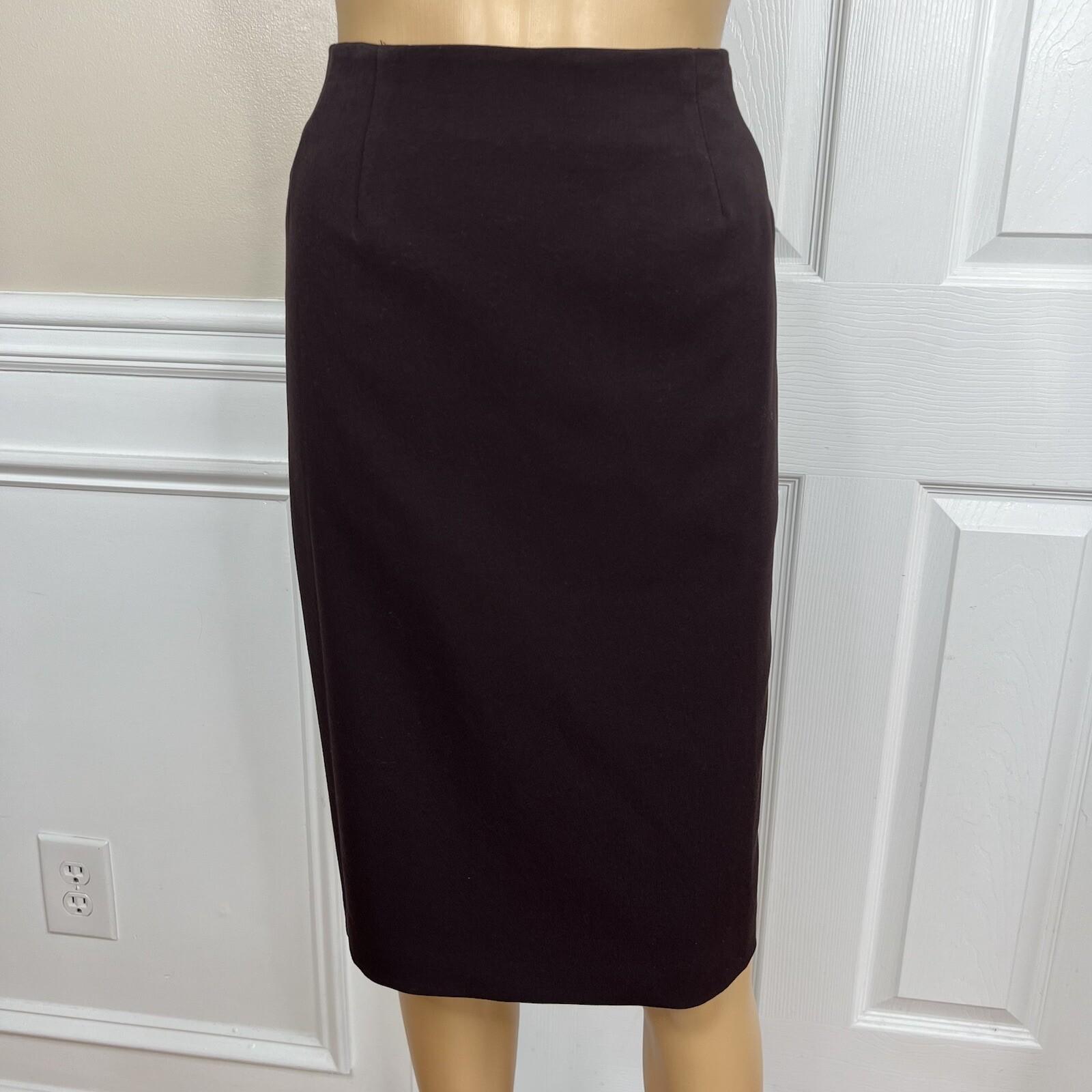 Larry Levine Polyester Rayon Stretch Suit Skirt Size 8 Chocolate Lined New 2PC