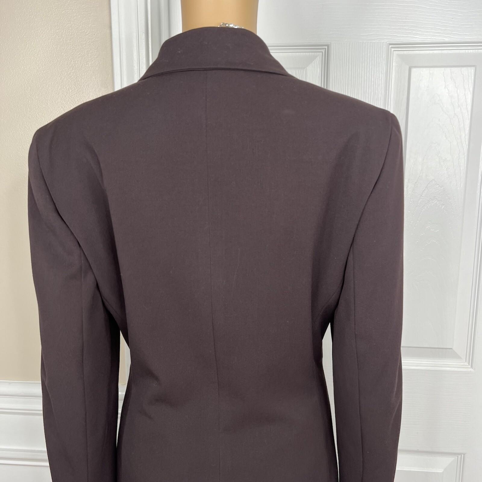 Larry Levine Polyester Rayon Stretch Suit Skirt Size 8 Chocolate Lined New 2PC