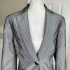 10-8055.jpg John Meyer Women Polyester Pant Suit Size 10 Silver Gray Lined Notch Collar 2PC